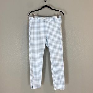H&M Baby Blue & White Checkered Trouser Pants